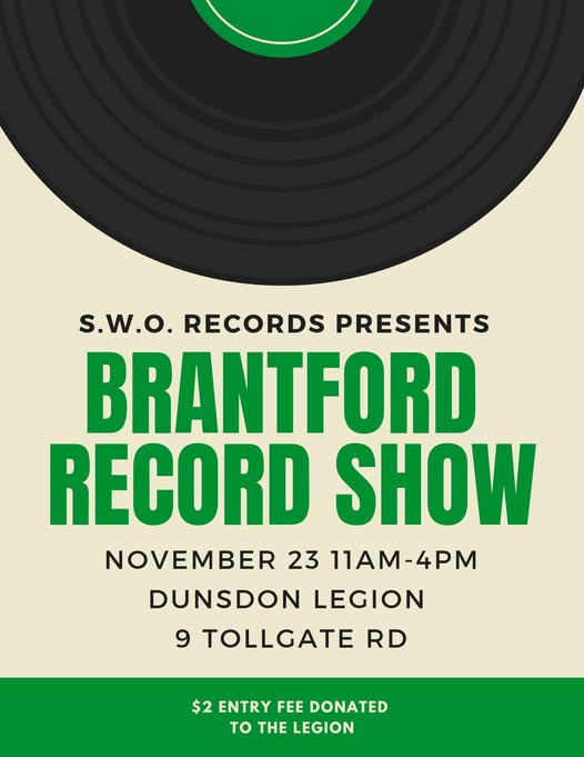 Promotional material for the Brantford Record Show