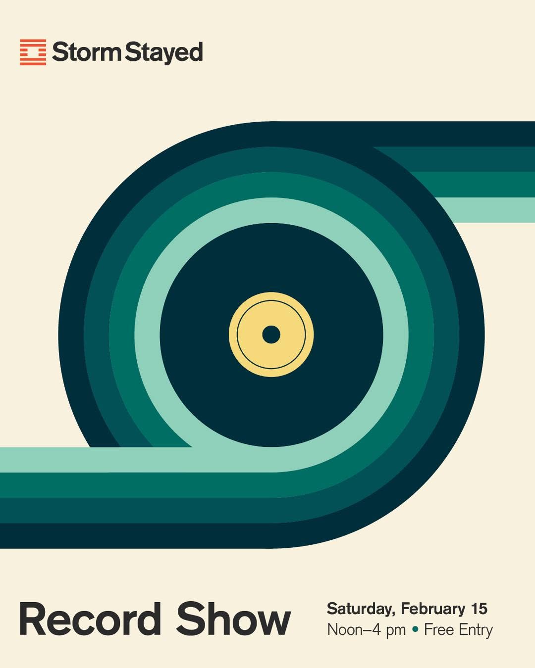 Promotional material for SWO Records' sale at Storm Stayed Brewing Co.